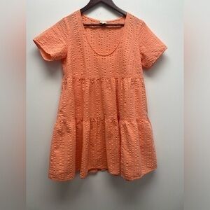 4 for $25 🍑 A New Day Peach Waffle Textured Tiered Dress 🍑 - Medium